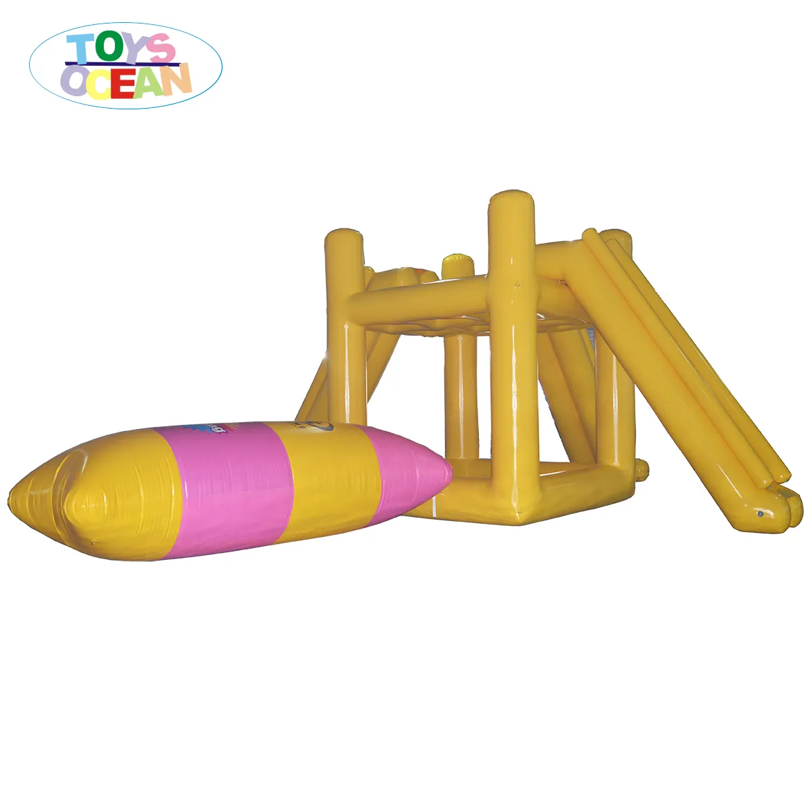 New floating inflatable slide tower for water catapult blob for lake toys