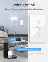 Interruptor de Pared Inteligente WiFi para EE. UU., Interruptor Táctil de 1, 2 o 3 Botones, Sin Neutro, Interruptor Inteligente para el Hogar, Compatible con eWelink, Alexa y Google Home