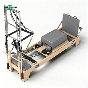 SAERDE Half Tower Deluxe Commercial Grade Pilates Reformer with <b>Oak</b> Wood <b>Frame</b> and Pulley Power Foldable Half Tower - Product Image 5
