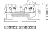Bloque de Terminales de Empuje para Riel DIN PT 2.5-QUATTRO, de Plástico, para Cable Eléctrico, 4 Conectores, Gris, 800V 24A, Certificado CE