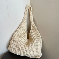 Sac coréen à deux sangles, ouvert sous les bras, tricoté et tissé à la main, tendance automne-hiver, grande capacité, style décontracté pour les vacances