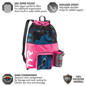 Feifei tùy chỉnh nhà máy Lưới Thể Thao Túi Polyester Dây Rút Ba lô bơi túi lưới cho trẻ em - Product Image 6