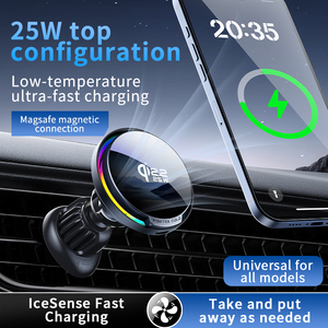 Support de téléphone de voiture à charge rapide sans fil 25W QI2.2 avec ventilateur de refroidissement, support de charge de téléphone portable magnétique Msafe sur grille d'aération - Product Image 2