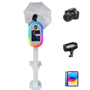 Cabina de <span class=keywords><strong>Fotos</strong></span> Portátil Ovalada para iPad con Anillo de Luz RGB para Bodas / Fiestas / Eventos, Cabina de <span class=keywords><strong>Fotos</strong></span> de Autoservicio - Product Image 4