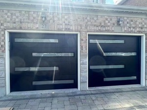 Portes <span class=keywords><strong>de</strong></span> <span class=keywords><strong>garage</strong></span> modernes à isolation thermique, panneaux lisses noir mat, couleurs personnalisées, norme européenne, pour villas - Product Image 2