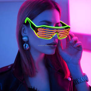 LEDカラフル点滅ブラインドレイブグラスハロウィンDJコスチューム様々な照明パーティーデコレーション工場直販低価格 - Product Image 1