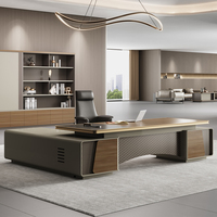 Bureau de direction de luxe, convertible, modulaire, extensible, blanc, MDF brillant, moderne, ovale, pour personnel de direction