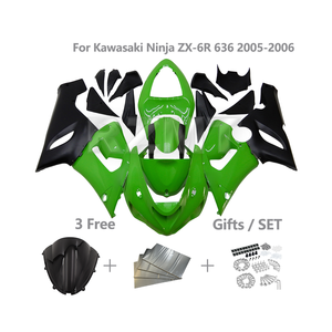Carenado de motocicleta para <span class=keywords><strong>Kawasaki</strong></span> <span class=keywords><strong>Ninja</strong></span> <span class=keywords><strong>636</strong></span> 2005 <span class=keywords><strong>2006</strong></span> ZX636 <span class=keywords><strong>ZX6R</strong></span>, cuerpo de plástico de inyección ABS, carenados personalizados K0605 -- 101a - Product Image 1