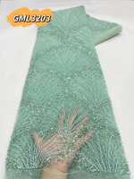 Chine gros 3d paillettes dentelle coréenne à la main Tulle broderie plume dentelle 100% Polyester nouveau produit mariée mariage