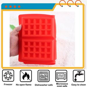 Moule à gaufres réutilisable en silicone, matériau de qualité alimentaire, outil de cuisson antiadhésif, compatible lave-vaisselle, sans BPA, résistant au four, pour la préparation de gaufres en cuisine - Product Image 3