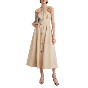 Vestido Medieval Retro de Alta Calidad para Mujer, Diseño Personalizado al por Mayor, Vestido de Corte con Corsé en la Cintura, Lazos y Volantes, Mangas Cortas - Product Image 2