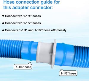 2pcs Stainless Steel <b>Hose</b> Clamps 1-1/4" or 1-1/2" <b>Hose</b> Adapter Pool <b>Hose</b> Connector Fittings for Swimming Pool <b>Vacuum</b> Cleaners - Product Image 6