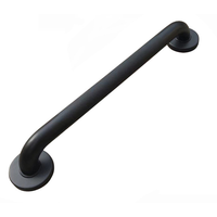 Barre d'appui de douche antidérapante moletée 50 cm en acier inoxydable 304 noir mat, fixation murale, main courante de sécurité pour personnes âgées et handicapées dans la salle de bain