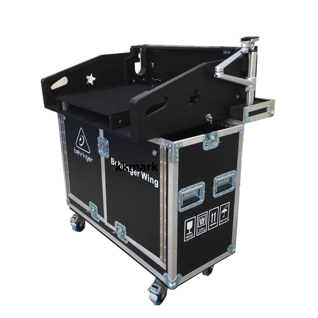 Kkmark Flight Road Flip Case for Behringer Wing Digital Mixer Console with Doghouse Laptop Bracket Holder Arm and 1RU Rack Space