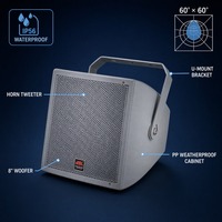 Haut-parleur de sonorisation JSL haute puissance à longue portée, 2 voies, avec woofer, étanche IP56, enceinte en PP pour stade, école, sirène extérieure