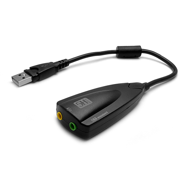 USB Audio Adapter 7.1 Virtual Surround Sound Plug and Play External Sound Card for Laptop Desktop PC with Headphone Mic Output