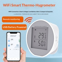 Détecteur d'alarme WiFi haute précision pour la température, alarme de température élevée et basse, capteur d'humidité domestique avec application Tuya, alimentation par batterie et USB