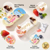 Luyuan Halal Blue Sweet Marshmallow Fun Cup DIY Chocolate Dip Sprinkle Snack Kit Custom Private Label Candy Box 12-Month Shelf