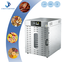Commerciële Allround 12-bakjes RVS Groente- en Fruitdroger - 1050W Energiezuinig voor Snelle Conservering Tuinoogsten