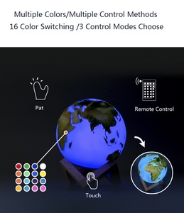 Newly Listed Multiple Colors Adjustable <b>LED</b> Modern Bedroom 3D Earth Night <b>Light</b> with Remote Control - Product Image 4