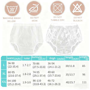 Couches lavables pour adultes en TPU transparent givré, bouton réutilisable, pantalon en plastique pour adultes, imperméable, <span class=keywords><strong>lavable</strong></span>, pour la <span class=keywords><strong>protection</strong></span> contre l'incontinence - Product Image 2