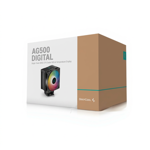 DeepCool AG500 ชุดระบายความร้อนซีพียูแบบน้ำหล่อเย็นขนาด 12 ซม. พร้อมไฟ ARGB แสดงอุณหภูมิแบบซิงโครไนซ์ ท่อทองแดง 5 เส้น สำหรับเคสคอมพิวเตอร์แบบดิจิตอล - Product Image 1