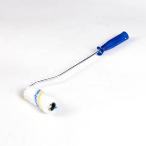 4 Inch <b>Paint</b> <b>Roller</b> with Blue Yellow Stripe Sleeve and Plastic Handle for Wall Painting - Product Image 4