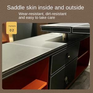 Escritorio Ejecutivo de Cuero Lujoso y Moderno, Escritorio de Gerente Creativo Simple y de Lujo, Escritorio de Oficina en Forma de L - Product Image 3