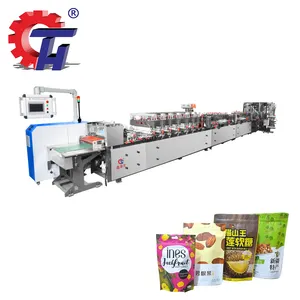 Fully auto three side sealing doypack stand up spouted bag making machine Automation Zipper