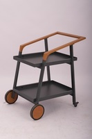 Recién llegado, carro de comedor al aire libre, mesa versátil de dos capas, Picnic al aire libre, comedor de Metal móvil