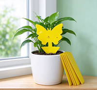 Piège à mouches collant jaune personnalisé en forme de dessin animé, attrape-insectes à colle double face pour plantes en pot, jardin, 10 pièces