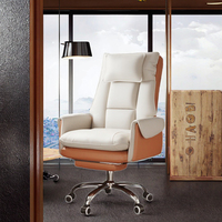 Haute qualité luxe patron directeur exécutif chaise de bureau moderne pivotant inclinable en cuir ergonomique repose-pieds en cuir synthétique