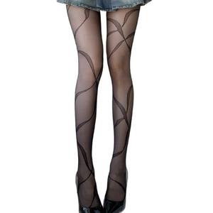 Core Spun Soie Rayé À La Mode Jacquard Chaussettes Ballet Fille Doux Élégant Printemps Été Collants Bas Solide Collants pour <span class=keywords><strong>Wome</strong></span> - Product Image 3
