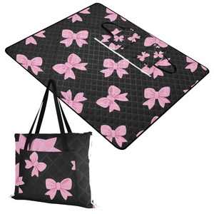 Hawaiian Custom Bowknot Picnic Blankets Foldable Hand Bag Washable Thickened Waterproof and Moisture-proof Picnic Mat - Product Image 1