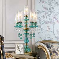 Lampe de table en cristal de luxe de style nordique européen, style royal, pour salon, villa, hall, restaurant, hôtel, hall d'entrée, décoration intérieure, éclairage
