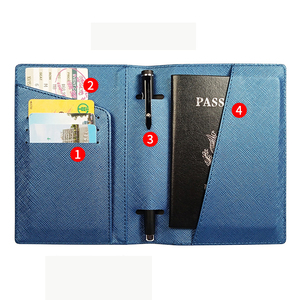 Wholesale Personalized PU Leather Passport Holder Family <strong>Airplane</strong> <strong>Tickets</strong> Cover Vegan Leather Travel Passport Wallet - Product Image 5