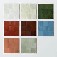 Carrelage Zellige en terre cuite émaillée Zellge 100x100mm 9mm brillant, biseauté à la main, pour crédence murale, salle de bain, extérieur, OEM, marque privée