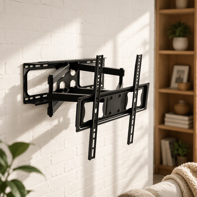 Sturdy VESA 400x400 Full Motion TV Mount 32-70 Inch 45kg 55-460mm Extension Swivel Tilt Articulating TV Wall Bracket