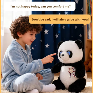 Jouet intelligent AI, robot de conversation en peluche <span class=keywords><strong>panda</strong></span>, aide à la conversation et aux questions et réponses, <span class=keywords><strong>panda</strong></span> qui peut cligner des yeux - Product Image 1