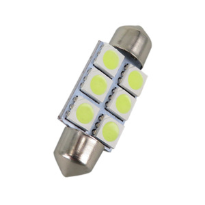 Luz de lectura LED para coche, luz de techo, luz de doble extremo, 6 bombillas, 5050, 12V, blanca, accesorios de modificación de iluminación interior. - Product Image 2