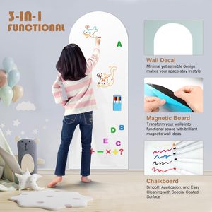 Papel Tapiz de Pizarra Blanca Autoadhesivo, Adhesivo Removible para Pared, Pizarra Magnética para Niños - Product Image 2