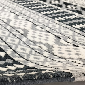 Fabricante directo de fábrica, alfombra de viscosa de lana anudada a mano de lujo, diseño moderno a rayas, juego de alfombras para comedor en casa - Product Image 1