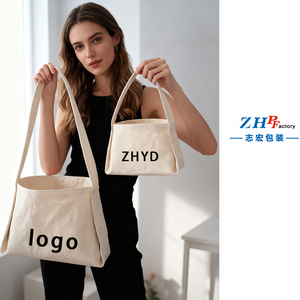 <span class=keywords><strong>Borse</strong></span> da Donna in Tela di Puro Cotone ZHYD, Design alla Moda a Tracolla Singola, Logo Personalizzato Stampato, Chiusura Aperta per Uso Esterno - Product Image 2