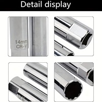 Clé à bougie HTL 2 en 1 en acier à haute teneur en carbone de 3/8 pouce, fine, 14 mm 16 mm, ajustement universel