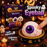 Nouveauté 2026 : Boîte Mystère Halloween Virale TikTok – Jouet Squishy Citrouille Pailletée Anti-Stress avec Œil, Balle à Presser Unisexe 8+