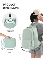 Sac à dos pliable imperméable pour lettres, style décontracté et tendance, pour élèves du primaire, fermeture éclair, léger, 36-56L