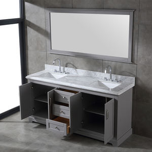 Mueble de Baño Doble Transicional de 72 Pulgadas Hecho en Vietnam, Gabinete Blanco con Encimera de Mármol Carrara y Espejo - Product Image 6