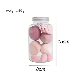 Gmagic-Ensemble d'éponge de maquillage rose, mini éponge de maquillage et mélangeur de poudre, kit de houppette de coton avec bouteille - Product Image 6