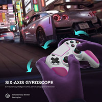 Manette de jeu sans fil Honcam BT avec gyroscope, boutons arrière remappables, joystick à effet Hall, déclencheur et éclairage RGB pour PS5 et tous les jeux