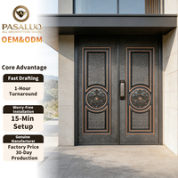 Portes d'entrée extérieures de sécurité pour villas résidentielles, conception créative OEM PSL 2026, portes d'entrée personnalisées en composite pour maisons